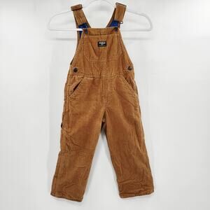 Vintage-Style Classic OshKosh B'Gosh Vestbak Light Brown Corduroy Overalls Sz 4T